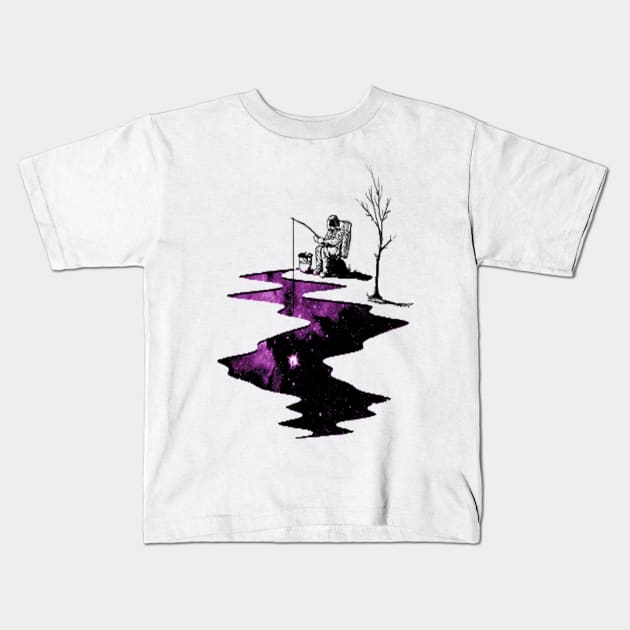 fishing cosmic Kids T-Shirt by NerdsbyLeo